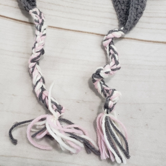 Taylor Joelle Sock Monkey Knit Hat Tassel Straps Infant 3-6 Months Cotton - Picture 3 of 8